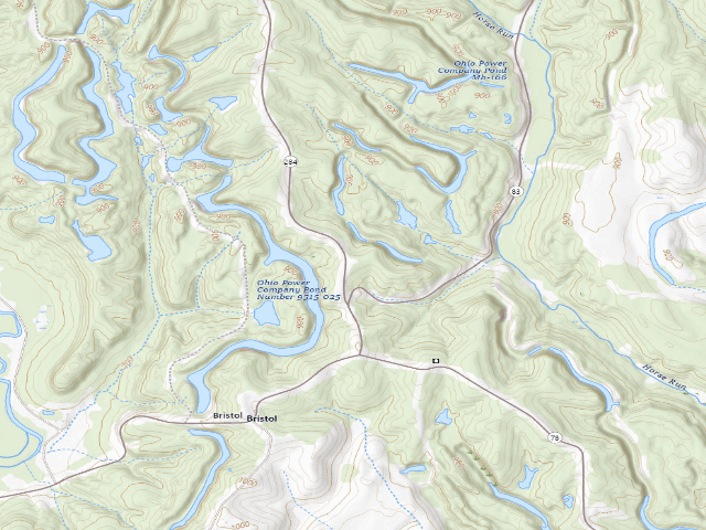 USGS topographic map of Jesse Owens State Park - Maple Grove Campground (no fee)