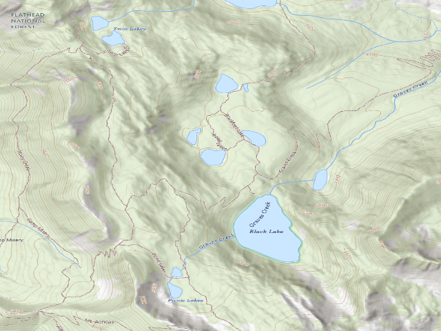 USGS topographic map of Jewel_Lakes_002
