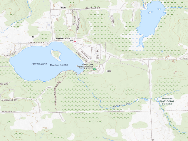 USGS topographic map of Jewell Lake Campground