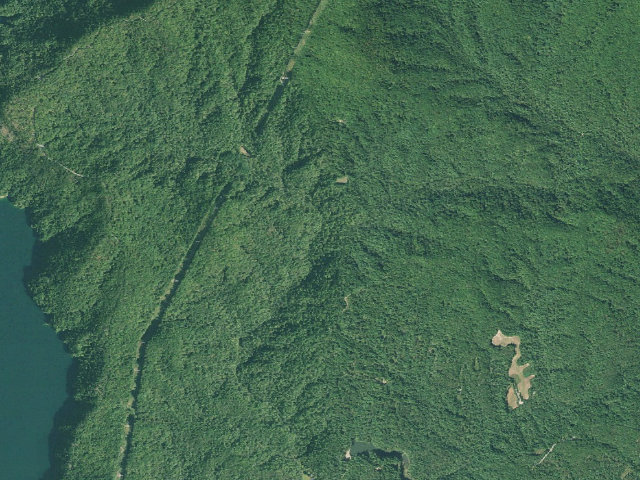 Aerial image of Jocassee Gorges primitive campsite