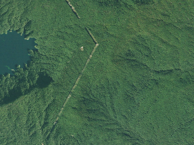 Aerial image of Jocassee Gorges primitive campsite
