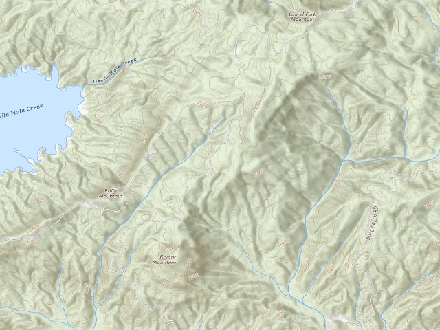 USGS topographic map of Jocassee Gorges primitive campsite