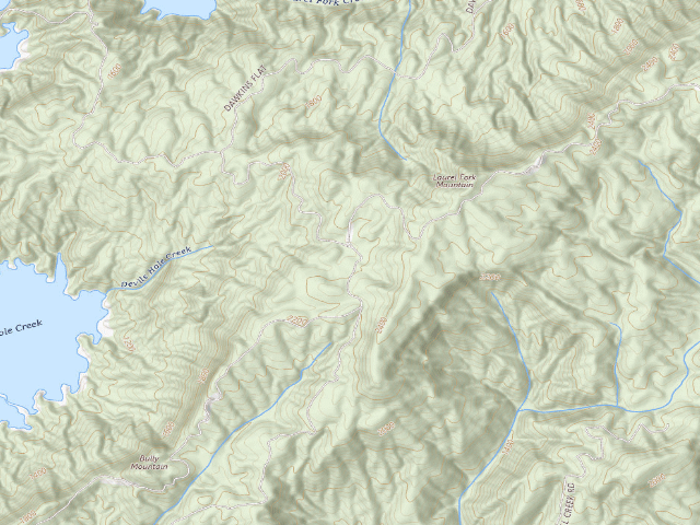 USGS topographic map of Jocassee Gorges primitive campsite