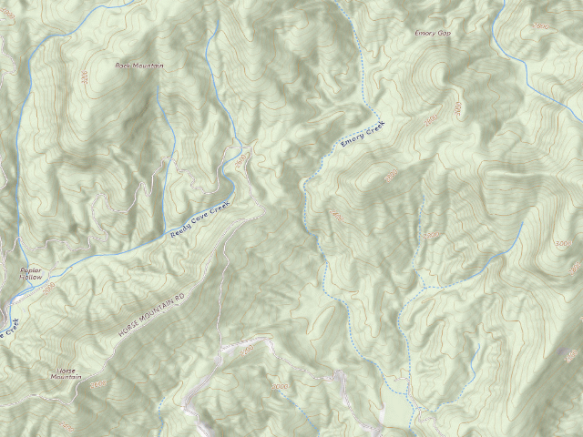 USGS topographic map of Jocassee Gorges primitive campsite