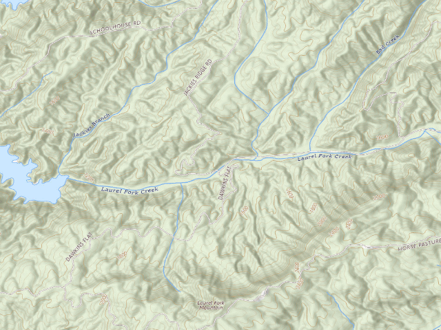 USGS topographic map of Jocassee Gorges primitive campsite