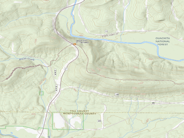 USGS topographic map of John Archer Trail Shelter