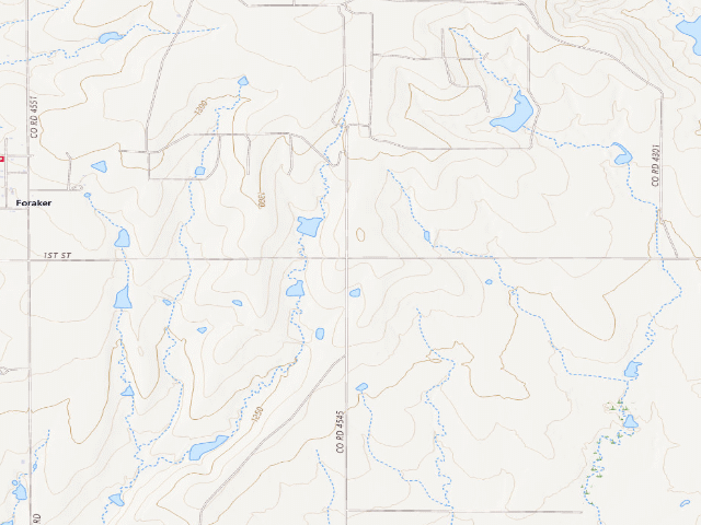 USGS topographic map of John Dahl WMA primitive camp #1
