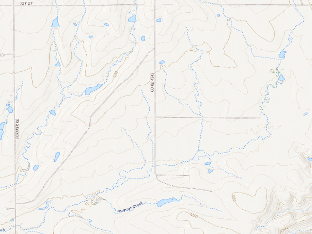 USGS topographic map of John Dahl WMA primitive camp #2