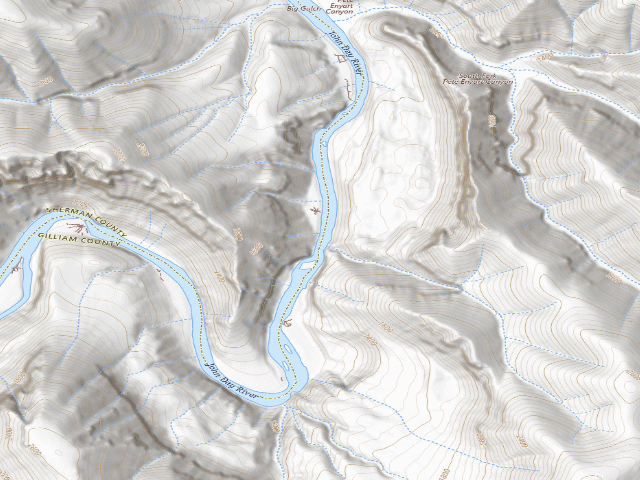 USGS topographic map of John Day Wild And Scenic River