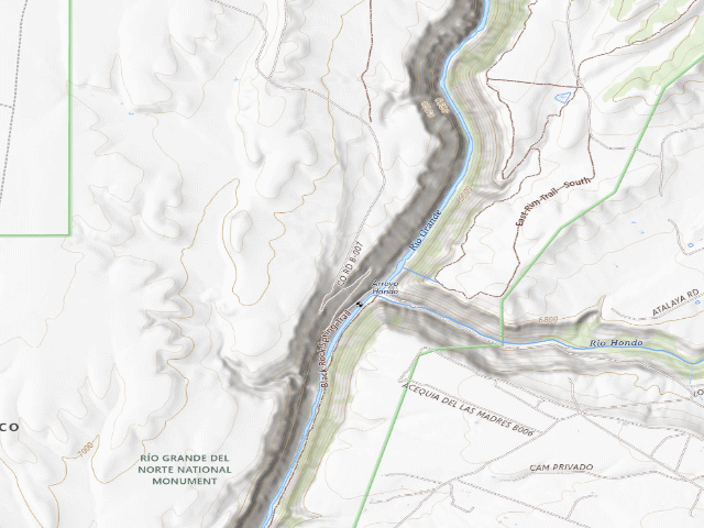 USGS topographic map of John Dunn Bridge Dispersed Campground