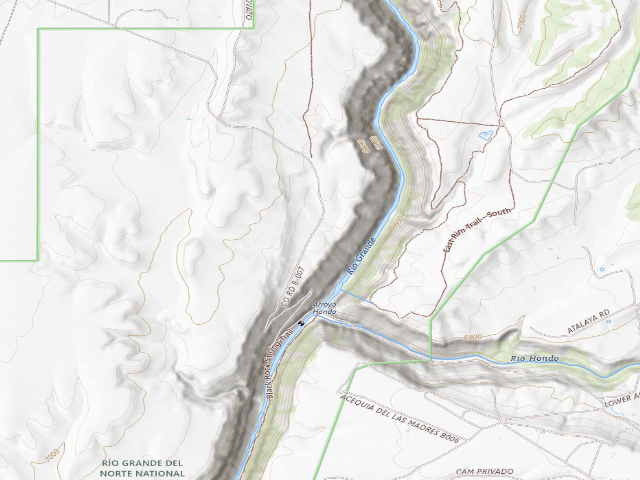 USGS topographic map of John Dunn Bridge Dispersed Campground