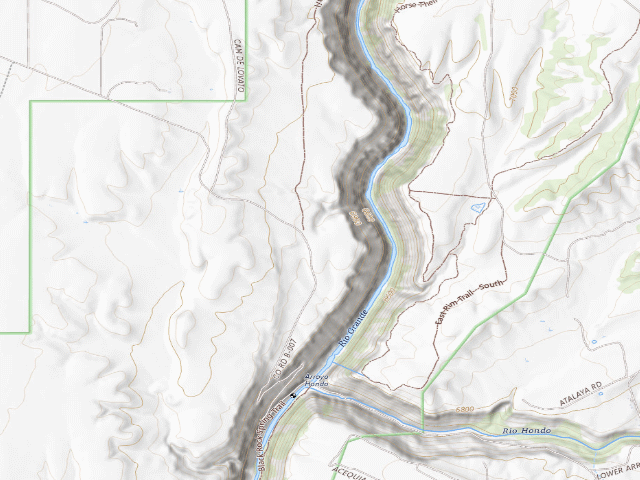 USGS topographic map of John Dunn Bridge Dispersed Campground