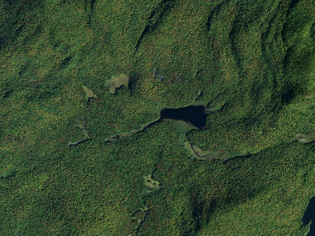 Aerial image of John Mack Pond Campsite (Siamese Ponds Wilderness)
