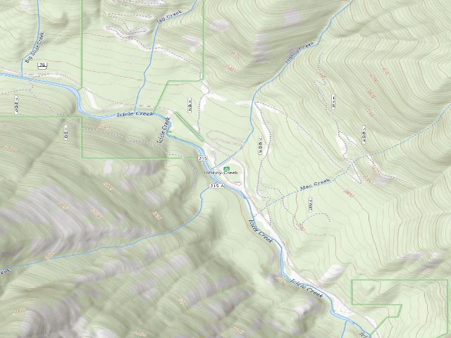 USGS topographic map of Johnny Creek Campground (Lower)
