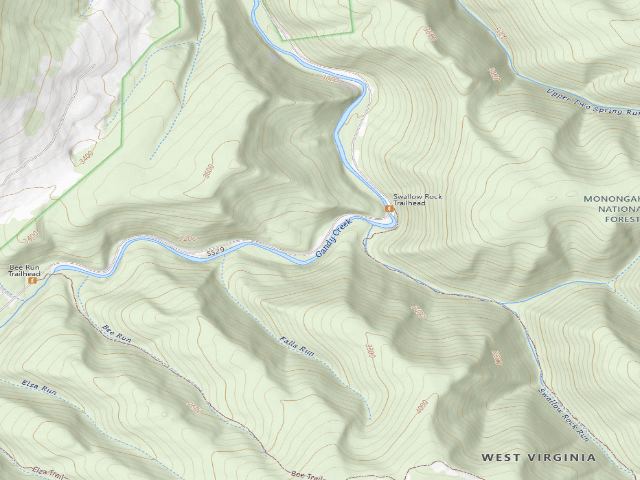 USGS topographic map of Johnny Meadows Camping