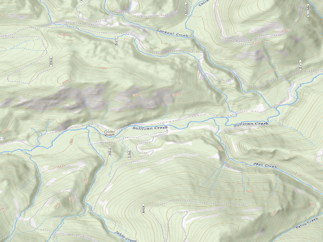 USGS topographic map of Johns Creek Campsite