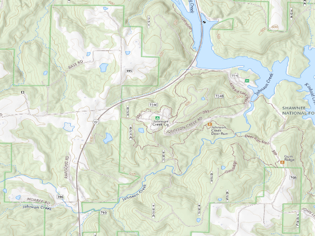 USGS topographic map of Johnson Creek Cg