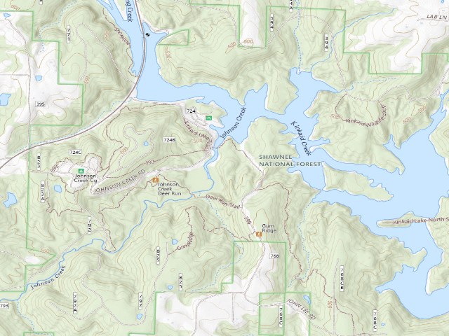 USGS topographic map of Johnson Creek - Primitive
