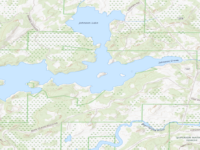 USGS topographic map of Johnson Lake Site 1