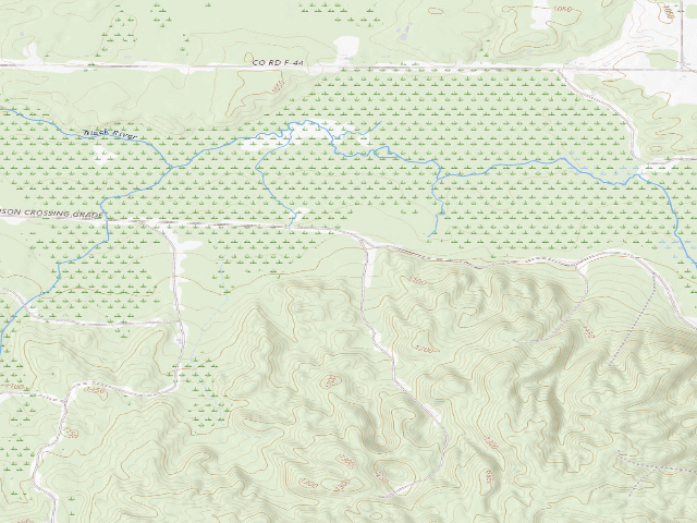 USGS topographic map of Johnson's Crossing Trail Camp