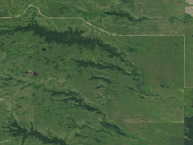 Aerial image of Johnson's Gulch WMA (Dickey County)
