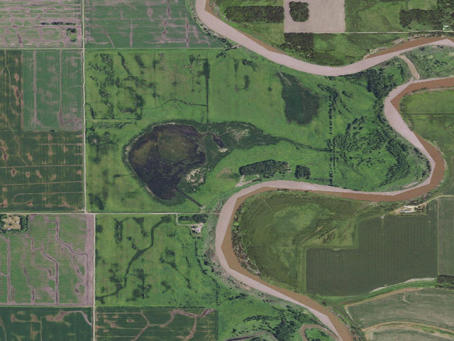 Aerial image of Joliet Ferry WMA (Walsh County)