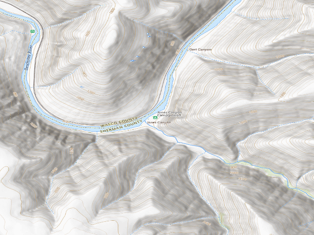 USGS topographic map of Jones Canyon Campground