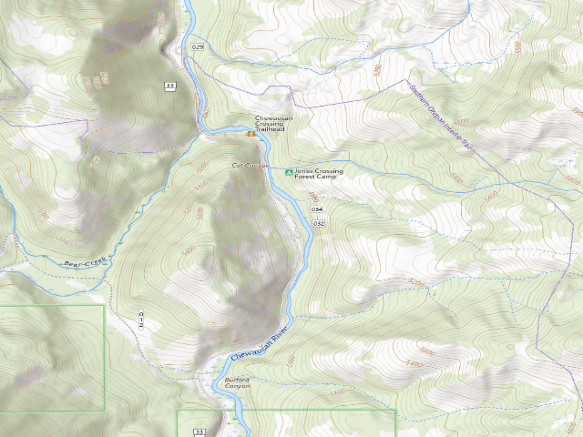 USGS topographic map of Jones Crossing Forest Camp