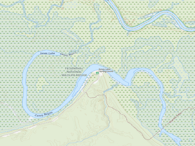 USGS topographic map of Jones Lake Camping Area