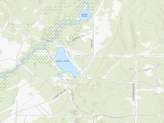 USGS topographic map of Jones Lake State Forest Campground