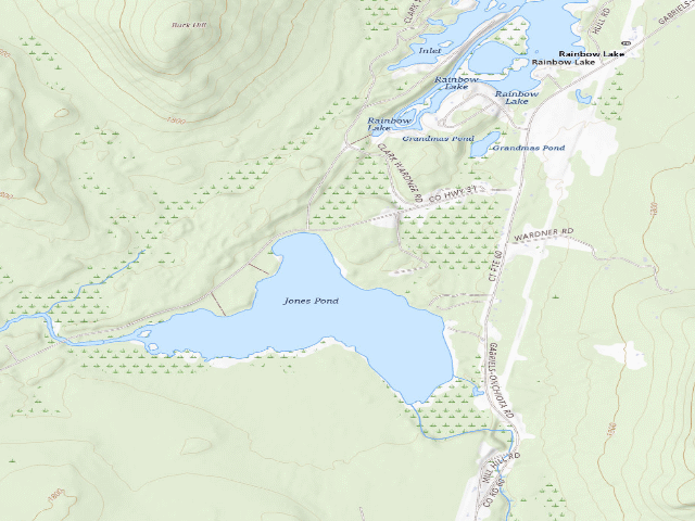 USGS topographic map of Jones Pond Campsite #3 (Debar Mountain Wild Forest)