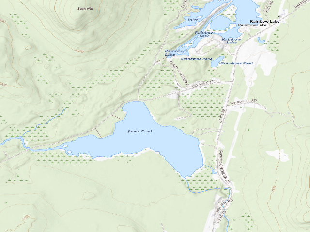 USGS topographic map of Jones Pond Campsite #4 (Debar Mountain Wild Forest)