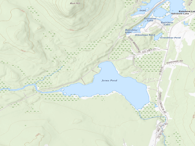 USGS topographic map of Jones Pond Campsite #6 (Debar Mountain Wild Forest)