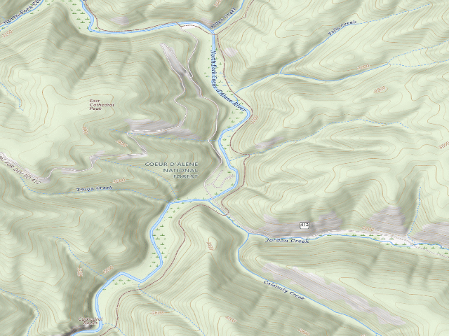 USGS topographic map of Jordan Camp 1F