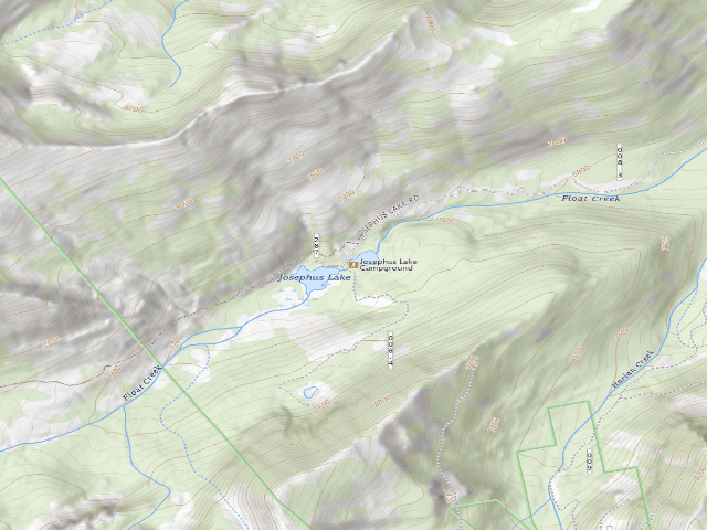 USGS topographic map of Josephus Lake Campground