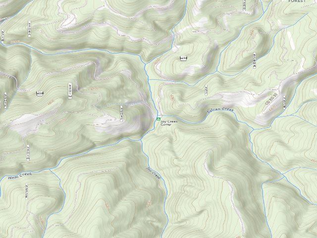 USGS topographic map of Joy Creek Camp