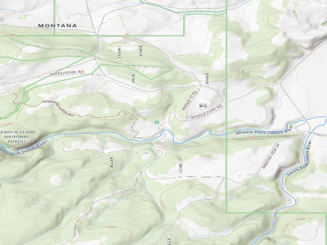 USGS topographic map of Judith Station Campground
