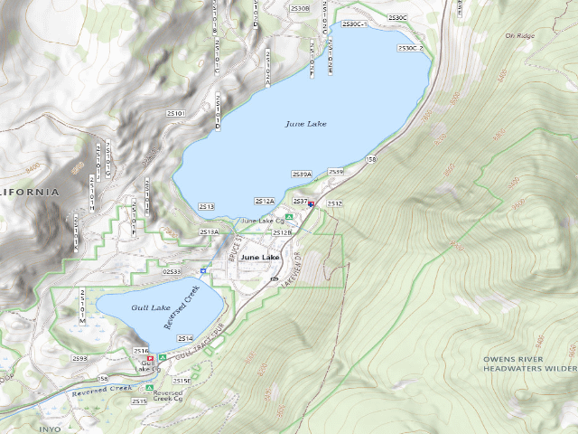 USGS topographic map of June Lake Campground