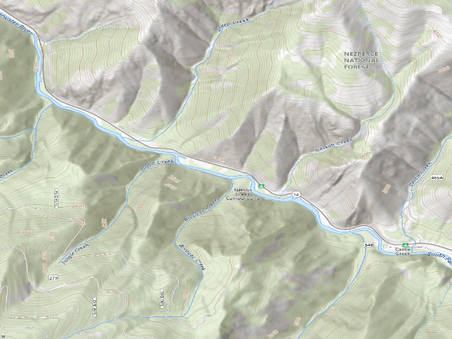 USGS topographic map of Jungle Creek Campground