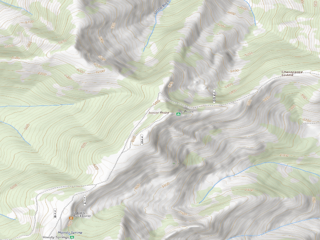 USGS topographic map of Junior Point Campground