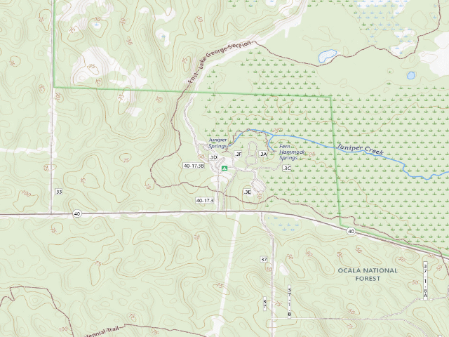 USGS topographic map of Juniper Springs