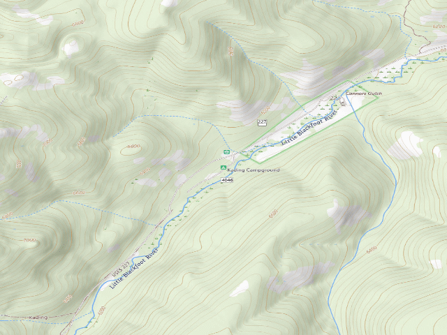 USGS topographic map of Kading Campground