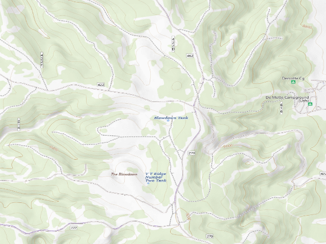 USGS topographic map of Kaibab National Forest Free Campsite