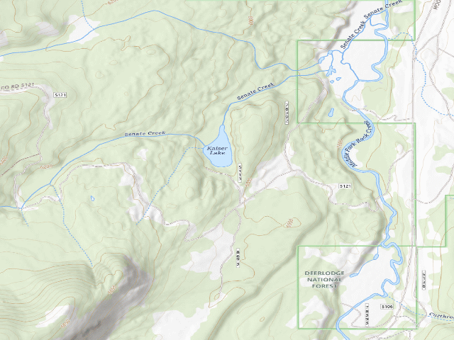 USGS topographic map of Kaiser Lake-001A
