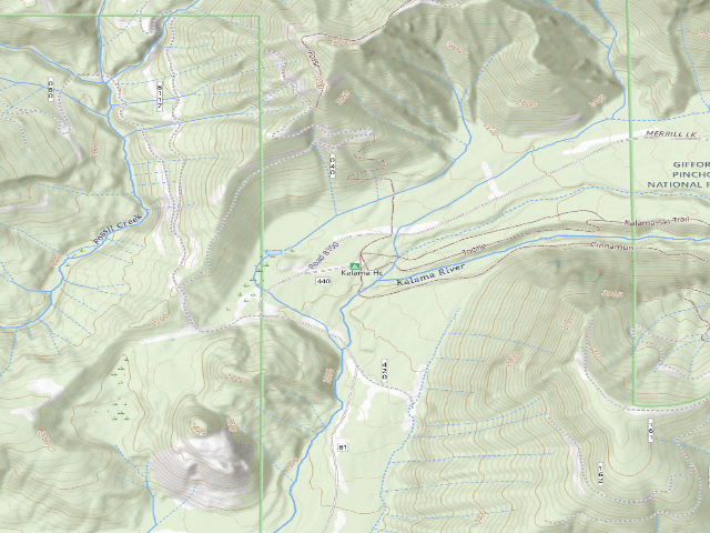 USGS topographic map of Kalama Hc