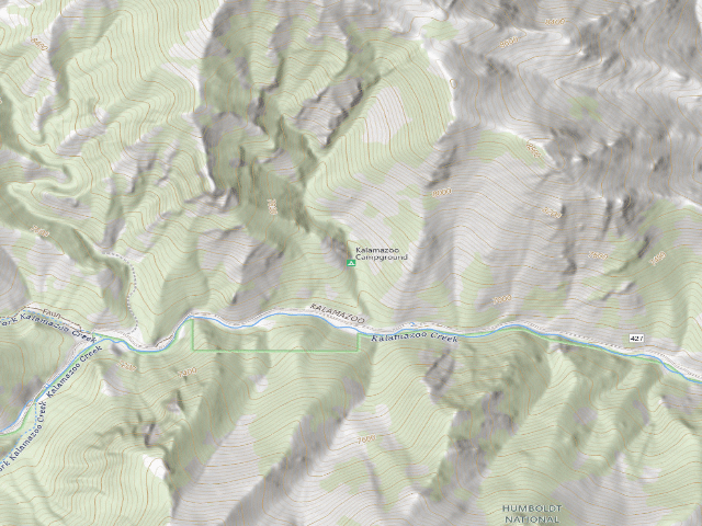 USGS topographic map of Kalamazoo Campground