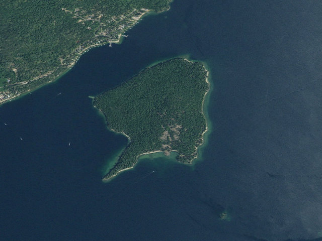 Aerial image of Kalispell Island Sites