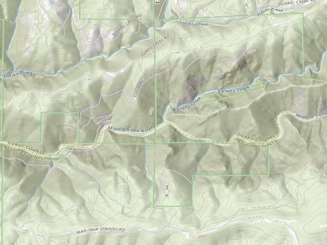USGS topographic map of Kanaka Creek