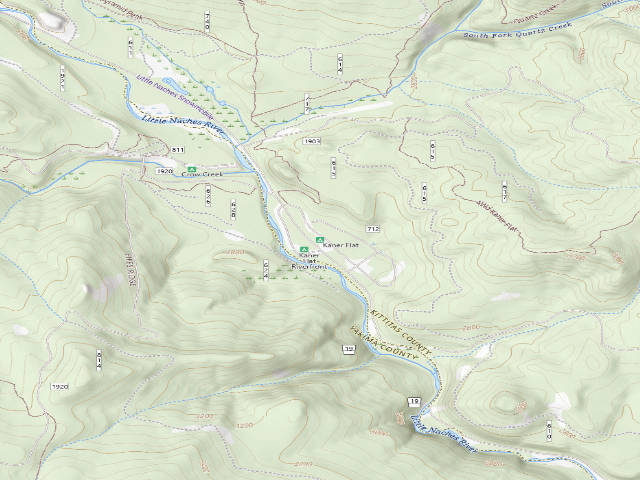 USGS topographic map of Kaner Flat Campground