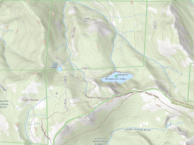 USGS topographic map of Kangaroo Lake Campground
